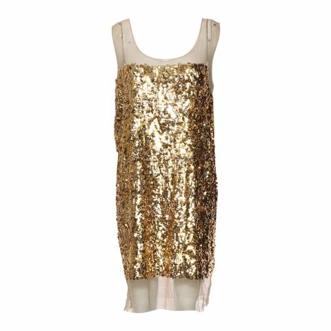 Sell Miu Miu Sequin Sleeveless Mini Dress Gold HuntStreet